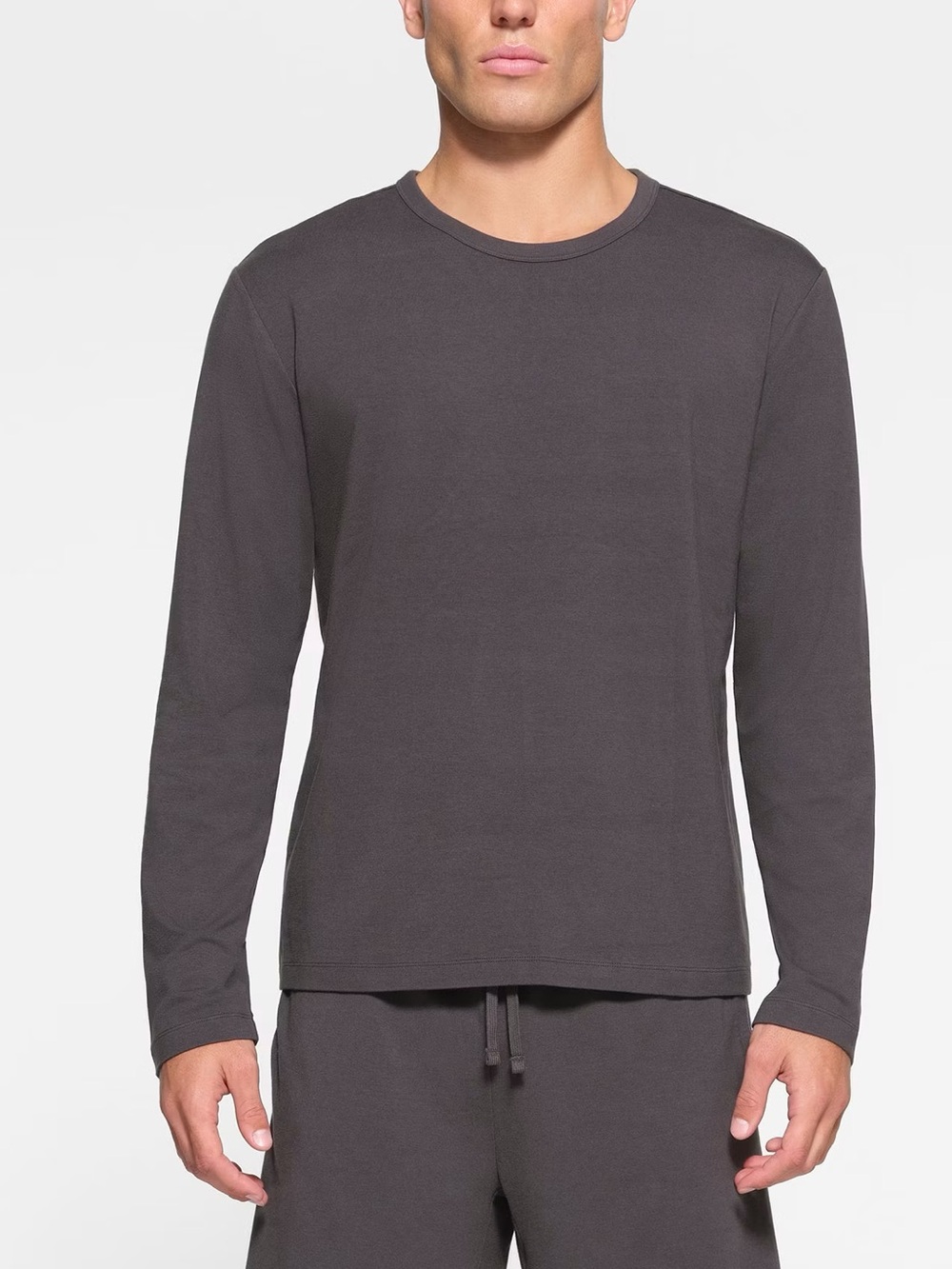 SKIMS Mens Jersey Lounge Relaxed Long Sleeve T-Shirt